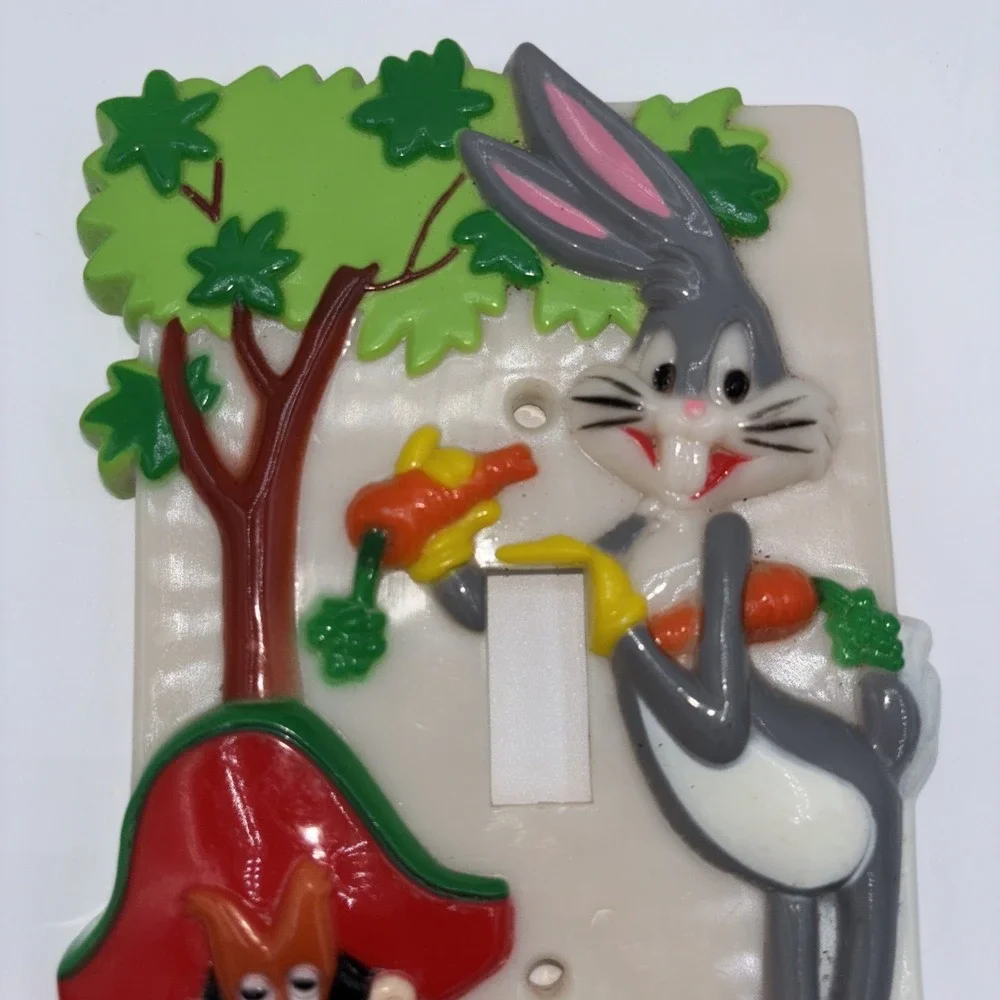 Vintage 70's Looney Tunes Bugs Bunny‎ & Friends 3D Light Switch Cover Plate